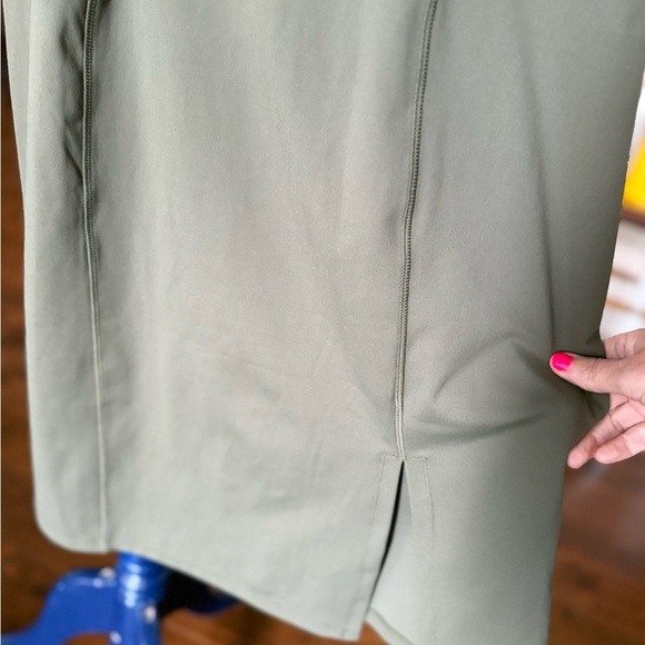 Zella Olive Green Racerback Midi dress, Size Large - Picture 2 of 8